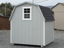 6x6 Madison Mini Barn Style Economy Storage Shed with Light Grey Siding and Window in back
