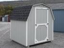6x6 Madison Mini Barn Style Economy Storage Shed with Light Grey Siding and Charcoal Shingle Roof