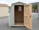 6x6 Madison Mini Barn Style Economy Storage Shed with open door to view inside construction